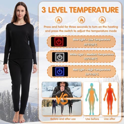 YANYNGS Heated Top Women 16 Zones Thermal Cycling Baselayer