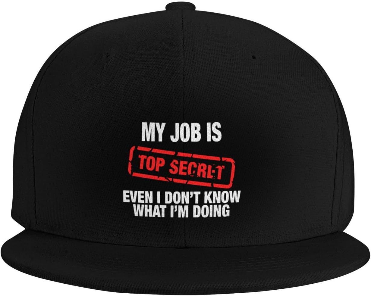 ZRCAIFU Top Secret Flat Bill Cap for Men Women