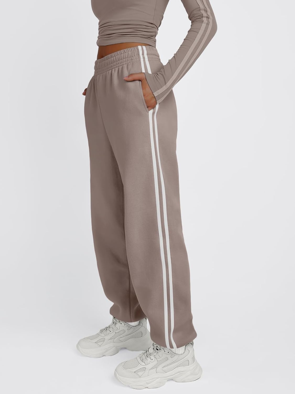 Trendy Queen Womens High Waisted Drawstring Sweatpants - Casual Comfortable
