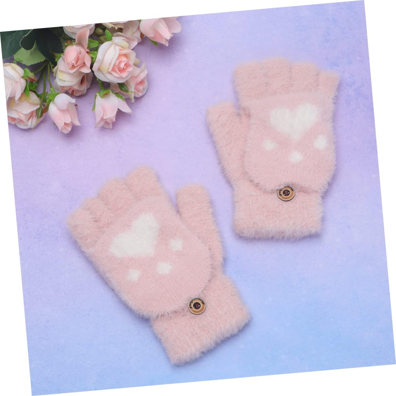 Thick Half-Finger Plush Gloves