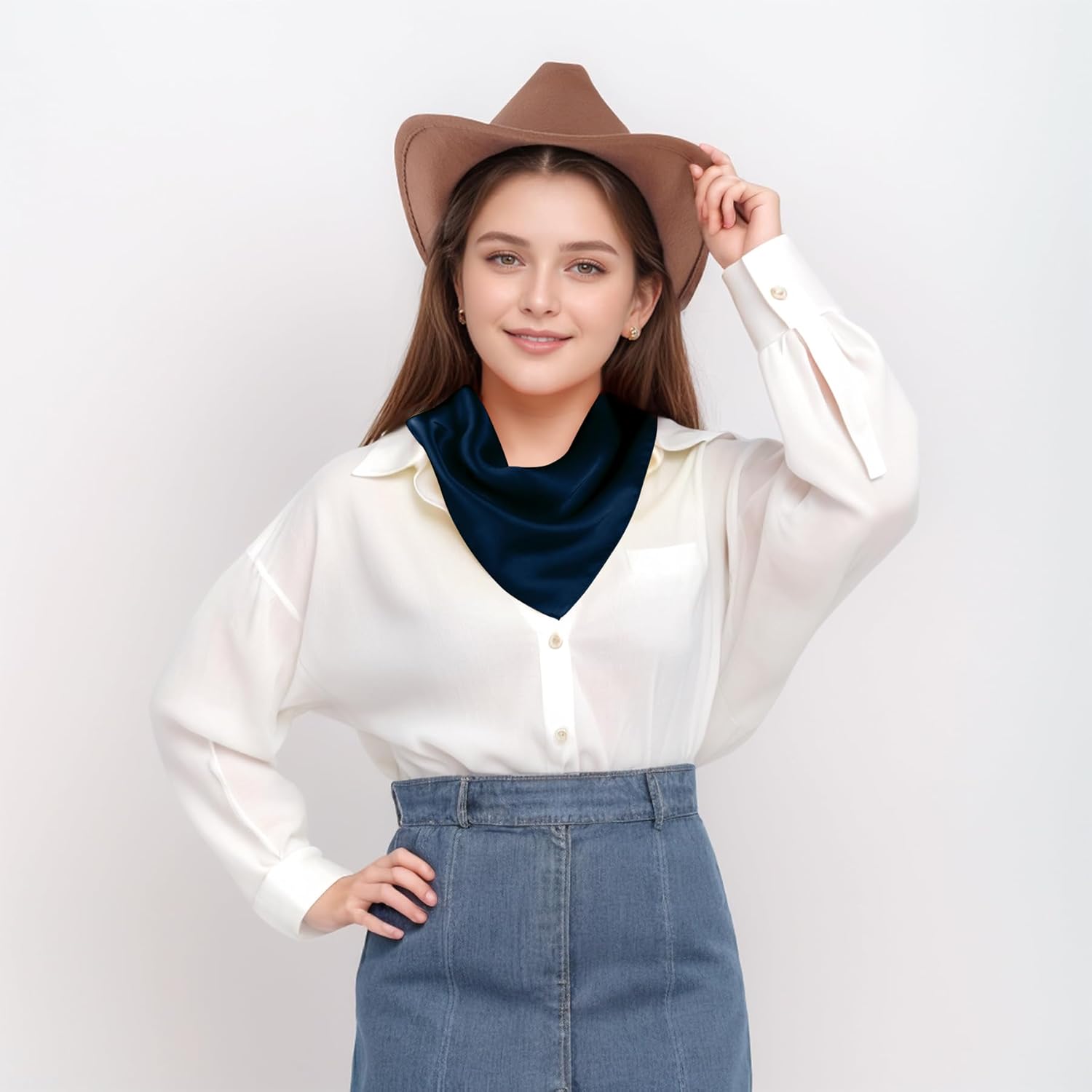Satin Square Scarf for MenWomen