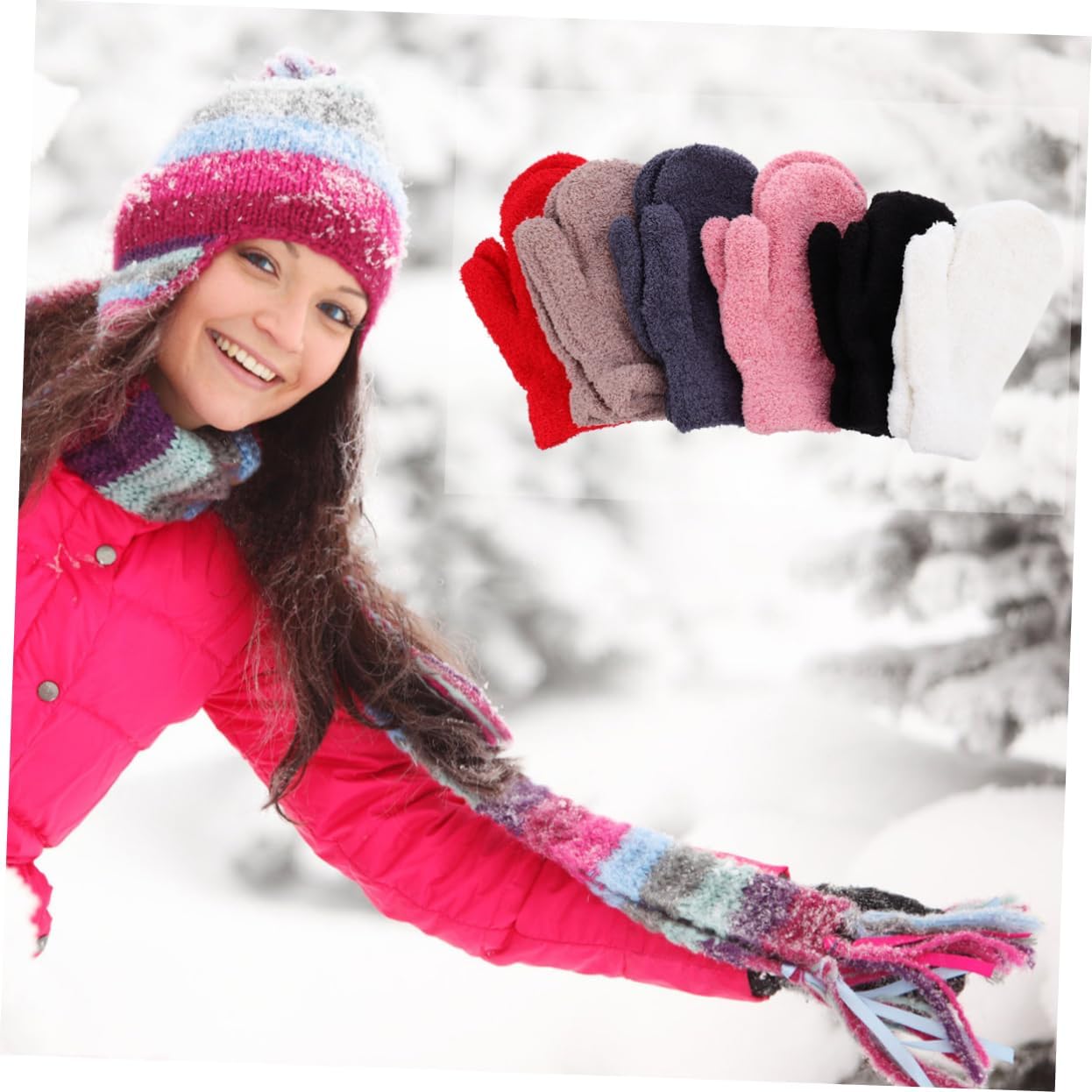 SAFIGLE Fleece Half Mittens for Winter