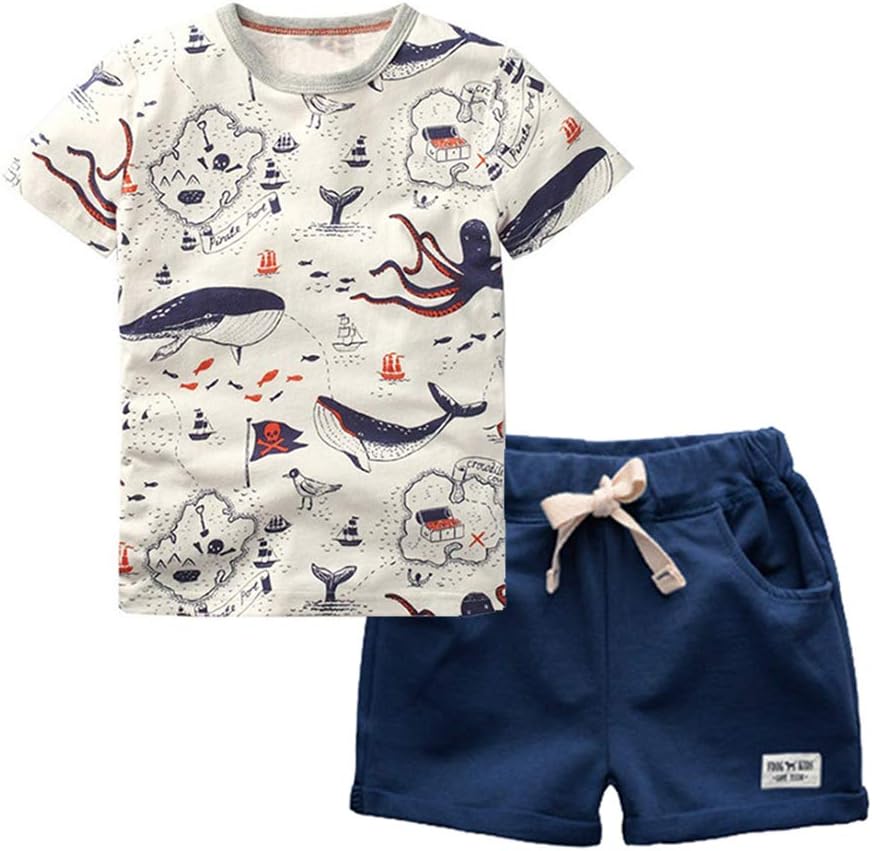 Biniduckling Pirate Graphic T-Shirt Set for Kids