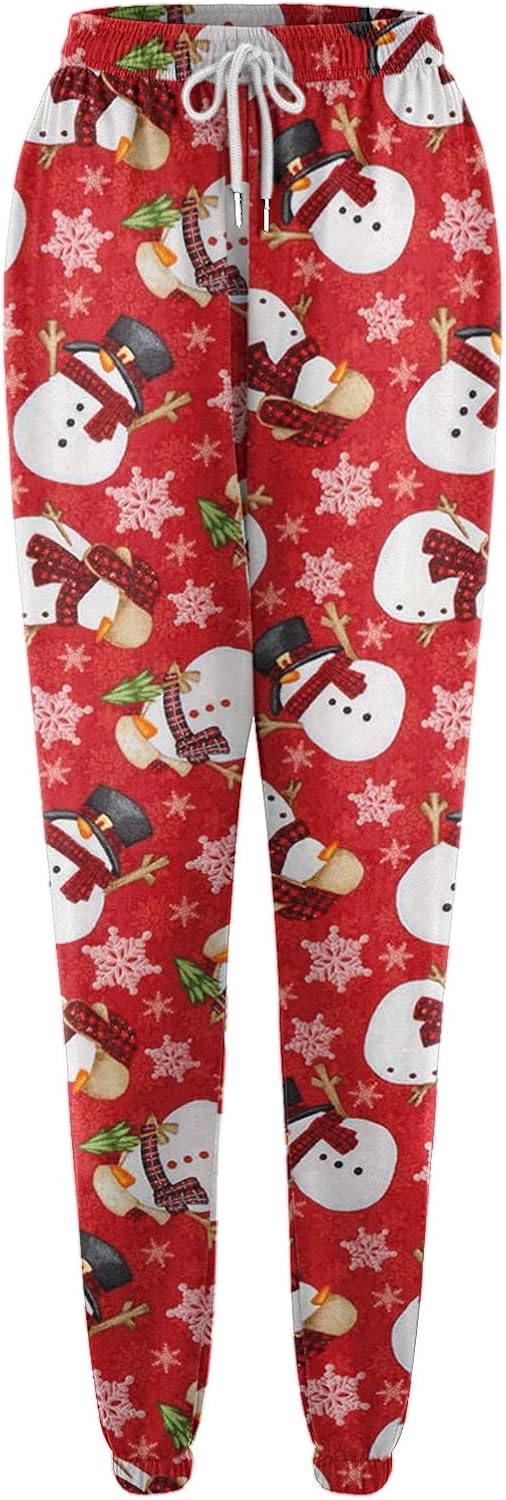 Christmas Plaid Sweatpants Women Size Guide Gift
