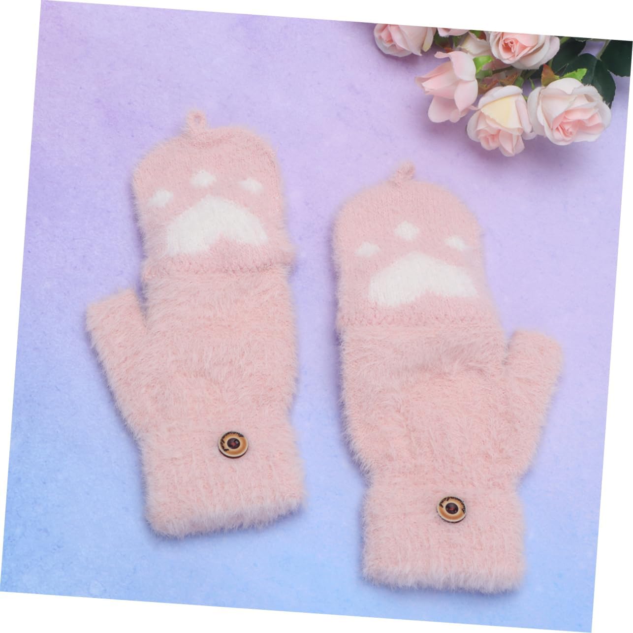 Thick Half-Finger Plush Gloves