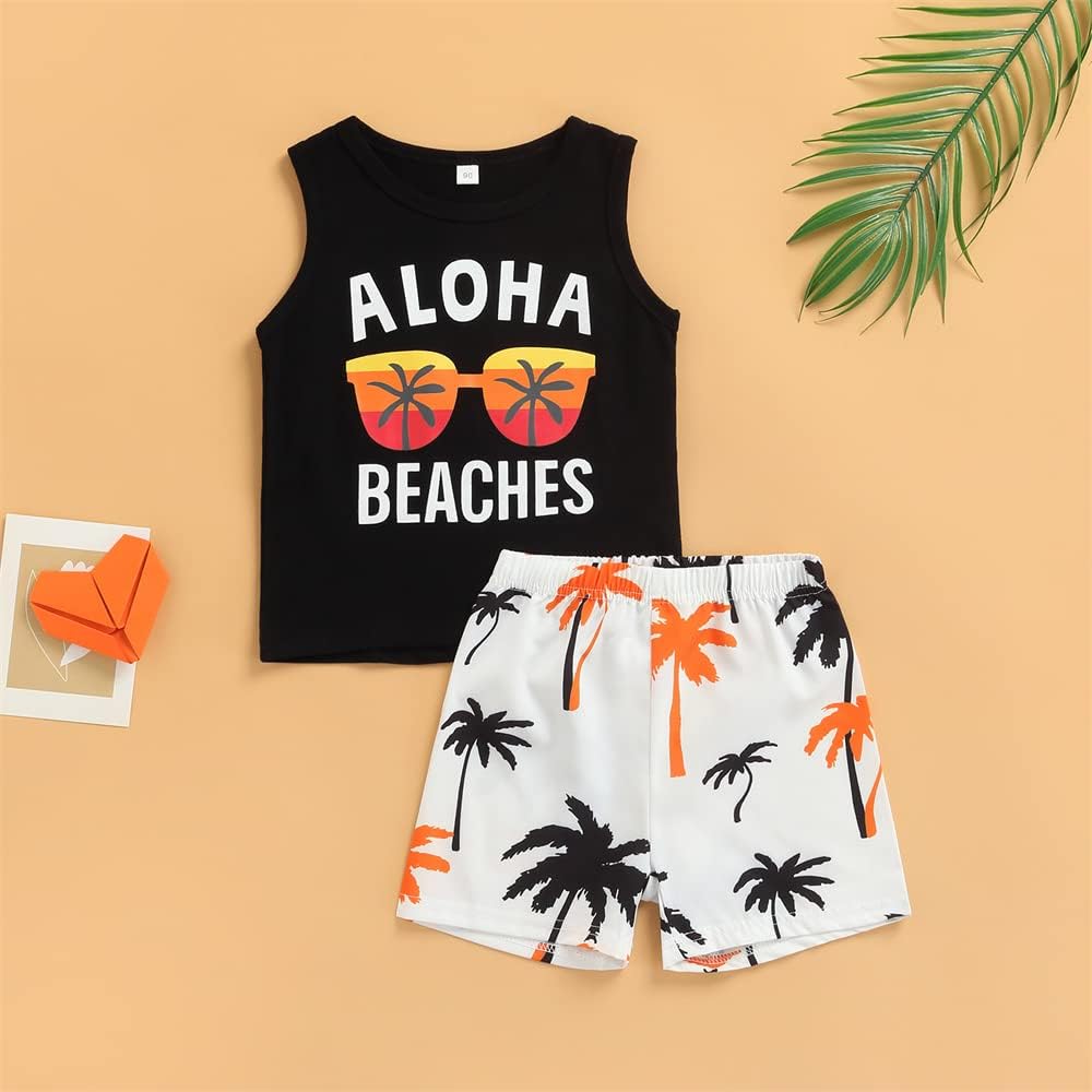 Flip-Flop Style Tanks Shorts for Boys Summer Fun