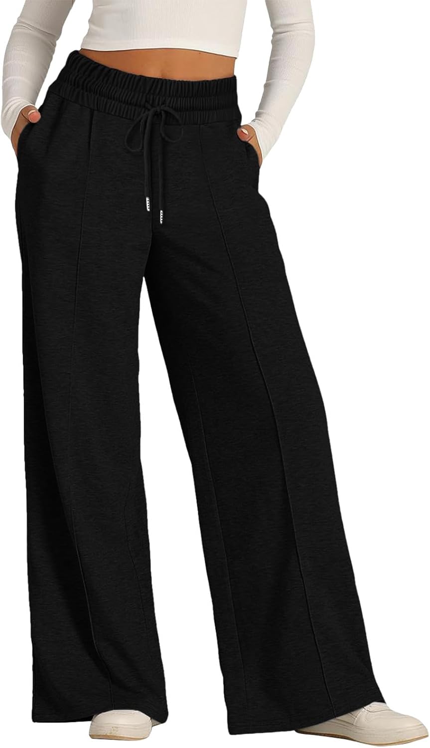 Mens Wide Leg Flared sweatpants with drawstring