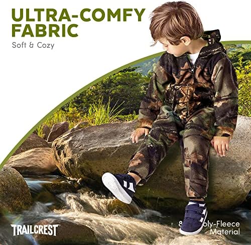 TrailCrest Camo Full Zip Seriously Soft fleece jacket pants set for kids