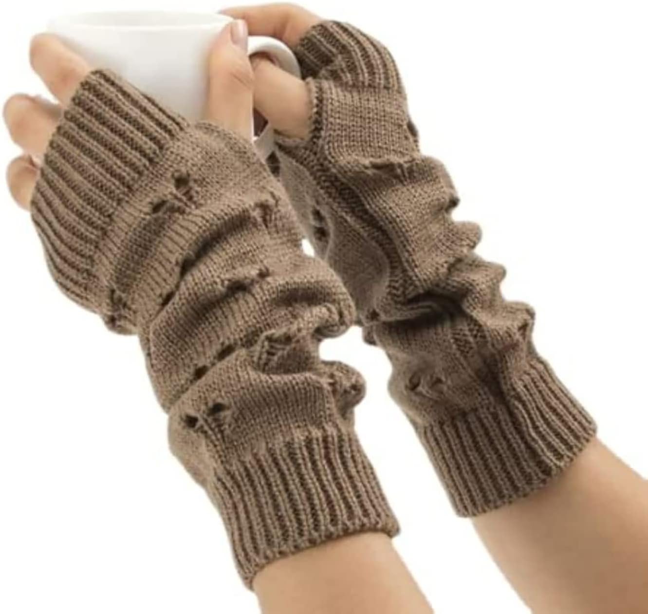 POHADON Fairy Grunge Gloves - Goth Emo Fingerless ArmWarmers