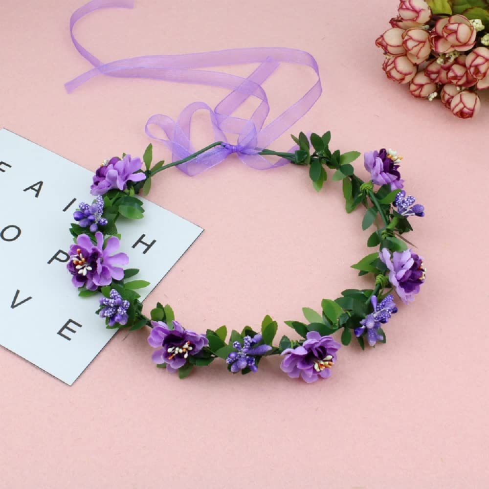 Love Sweety - Floral Crown Headband Purple