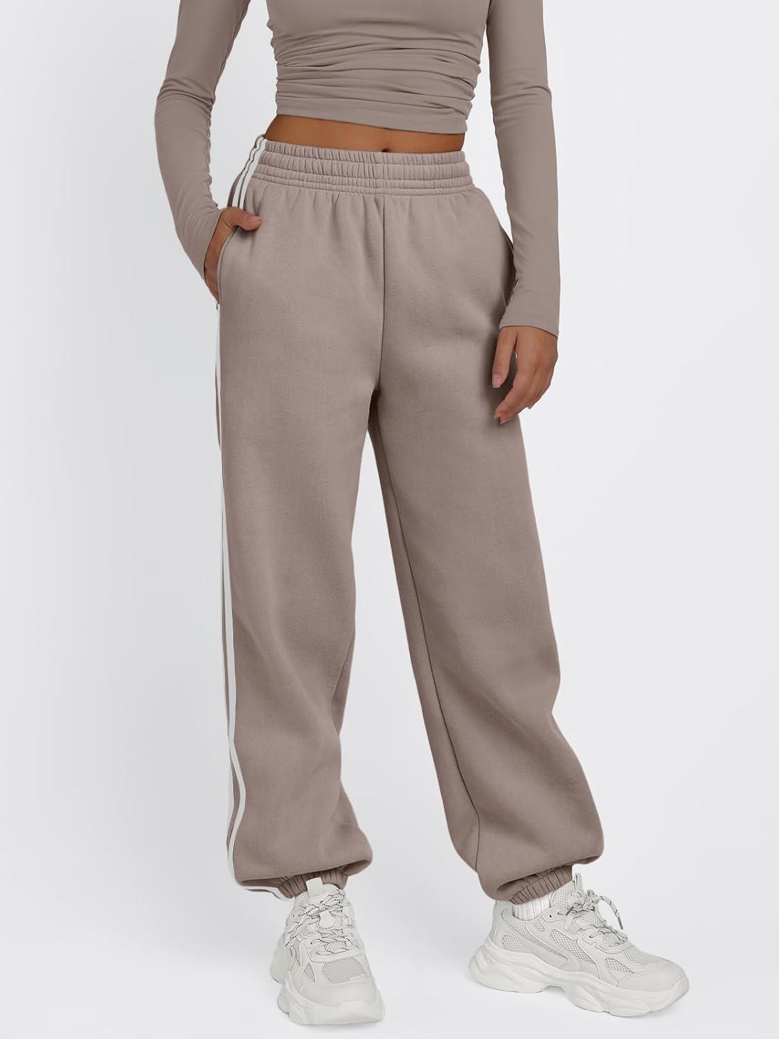 Trendy Queen Womens High Waisted Drawstring Sweatpants - Casual Comfortable