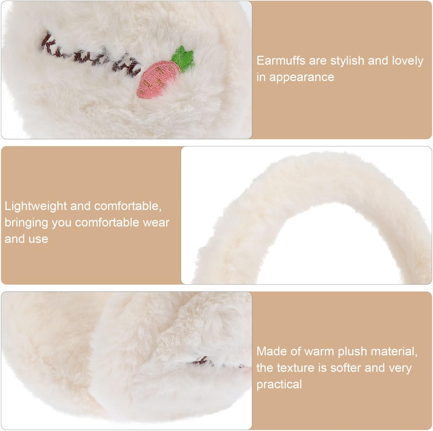 Ipetboom 1Pc Plush Ear Muffs for Winter Cold Resistance