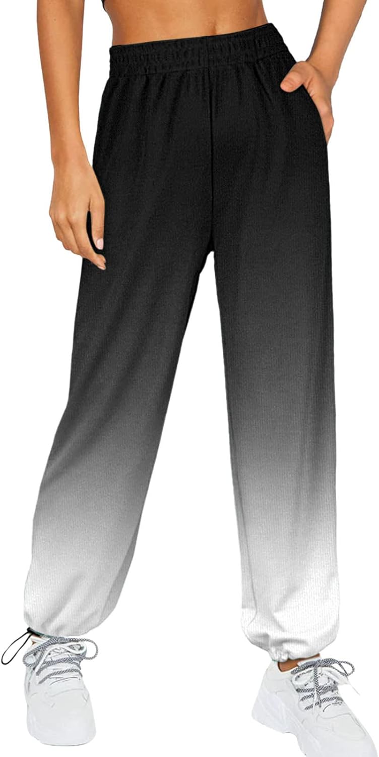 SDBRLD Womens High Waisted sweatpants - Soft Cotton Workout Pants