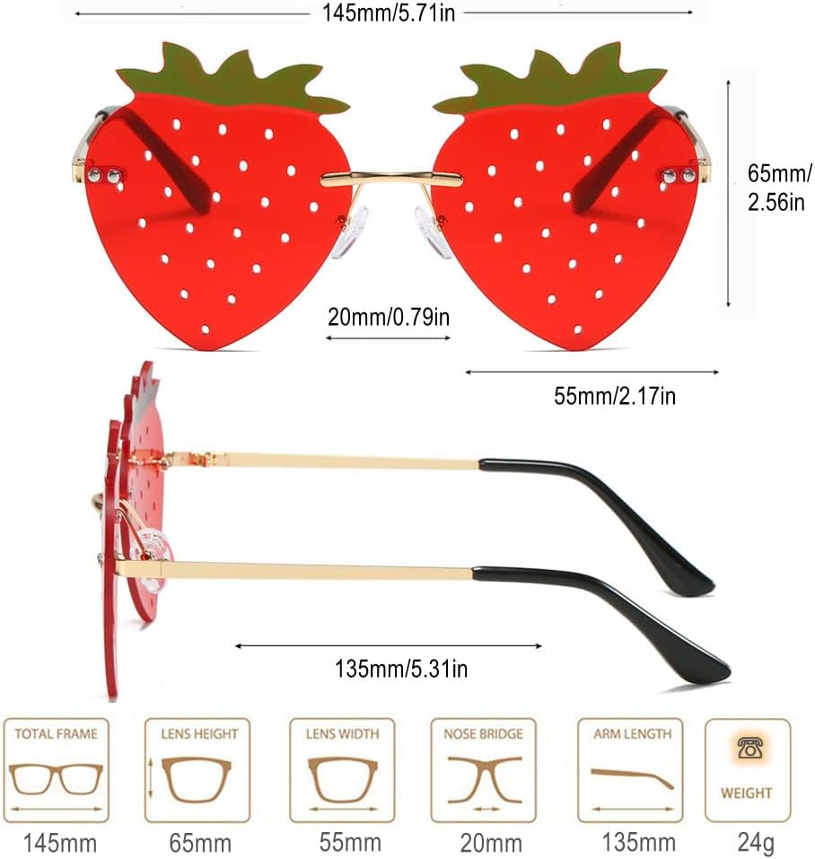 Cute Strawberry Sunglasses for Women Men