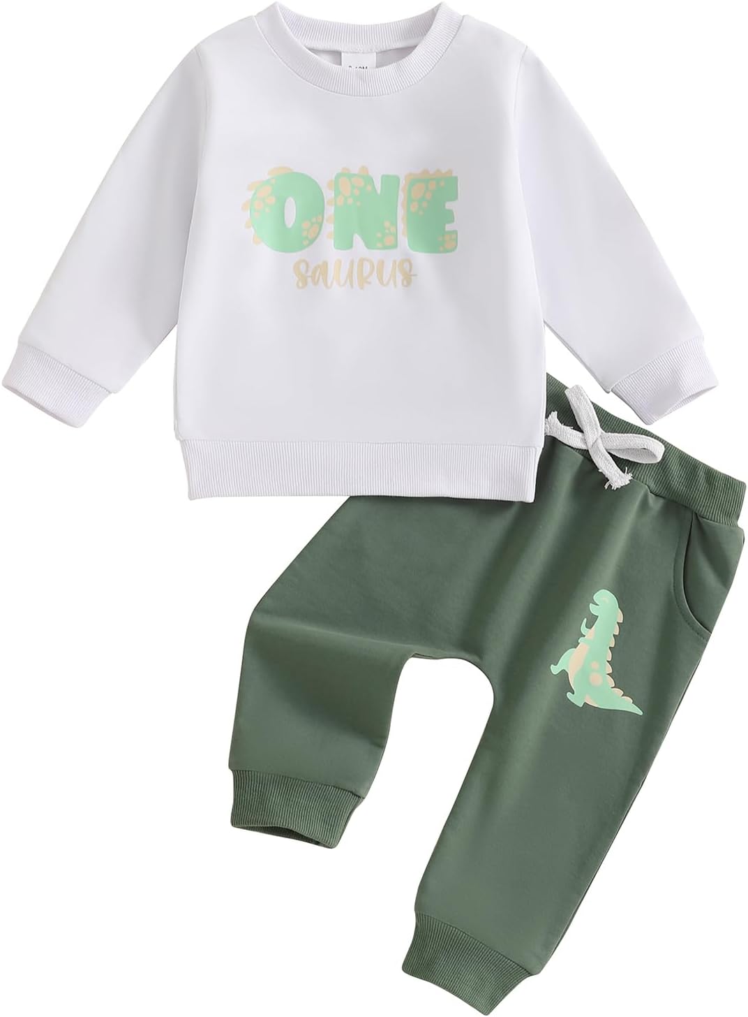 adorable 1st birthday Dinosaurs sweatshirt and joggers set for boys