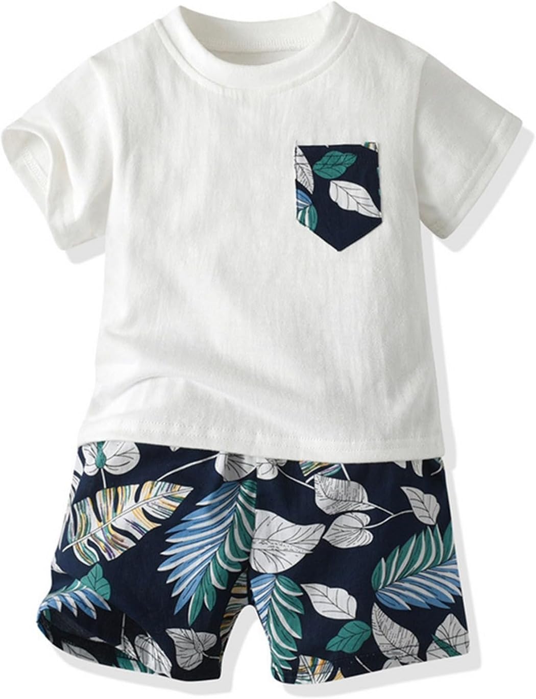 mal kids boys island print 2024 summer t-shirt set