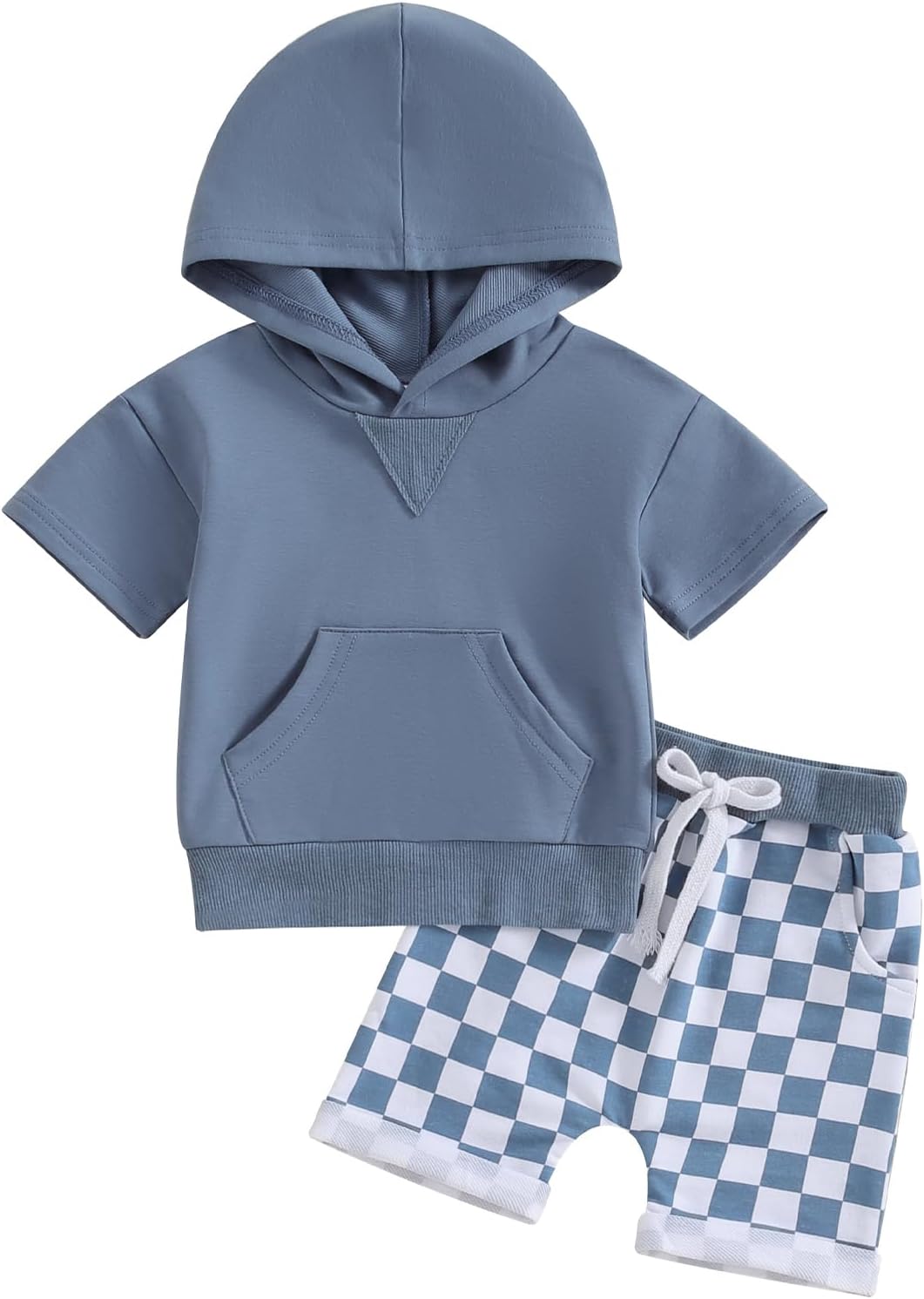 Toddler Baby Boy Summer Hooded Outfit 2Pcs Set