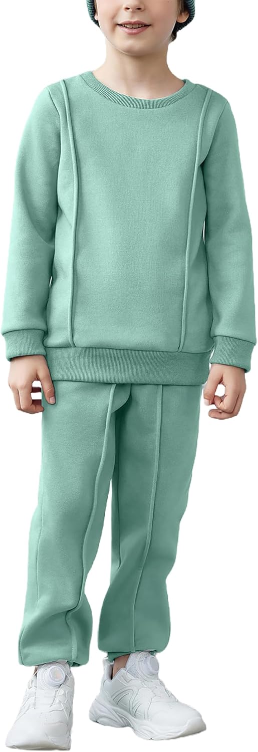 Arshiner Boys Round Neck Sweatshirt Pants Set