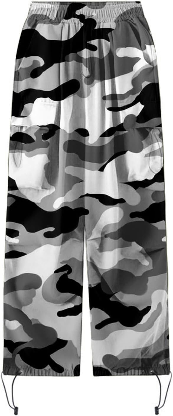 SDBRLD Wide Leg Cargo Sweatpants Women Camo Design Y2K Trendy