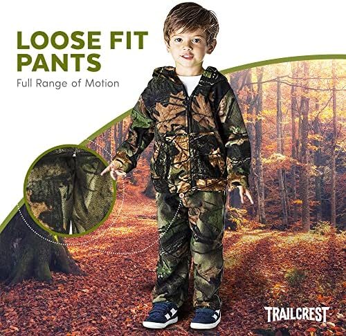 TrailCrest Camo Full Zip Seriously Soft fleece jacket pants set for kids