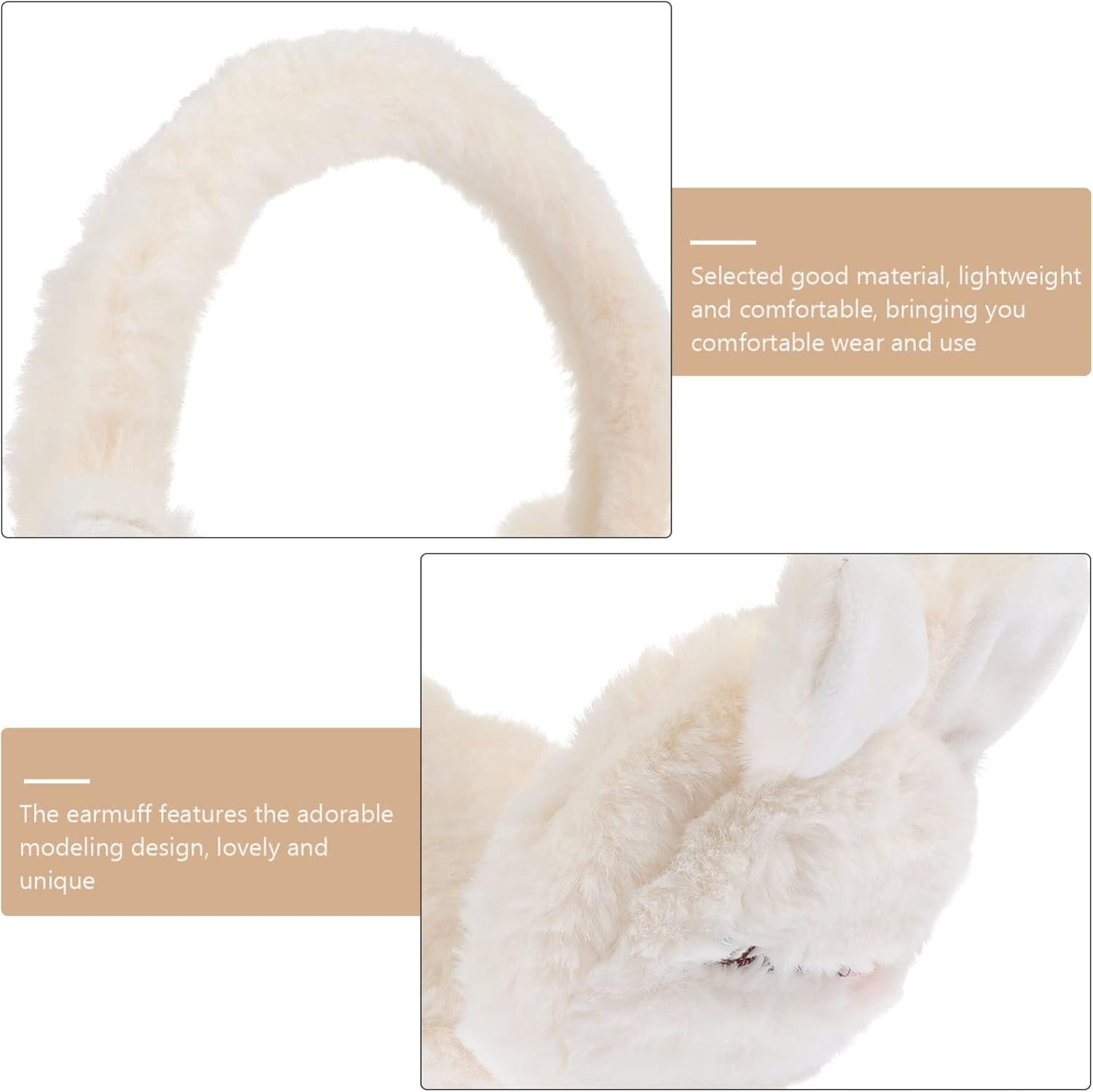 Ipetboom 1Pc Plush Ear Muffs for Winter Cold Resistance
