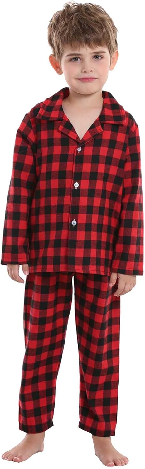 Red Plaid Winter Toddler Boys Set