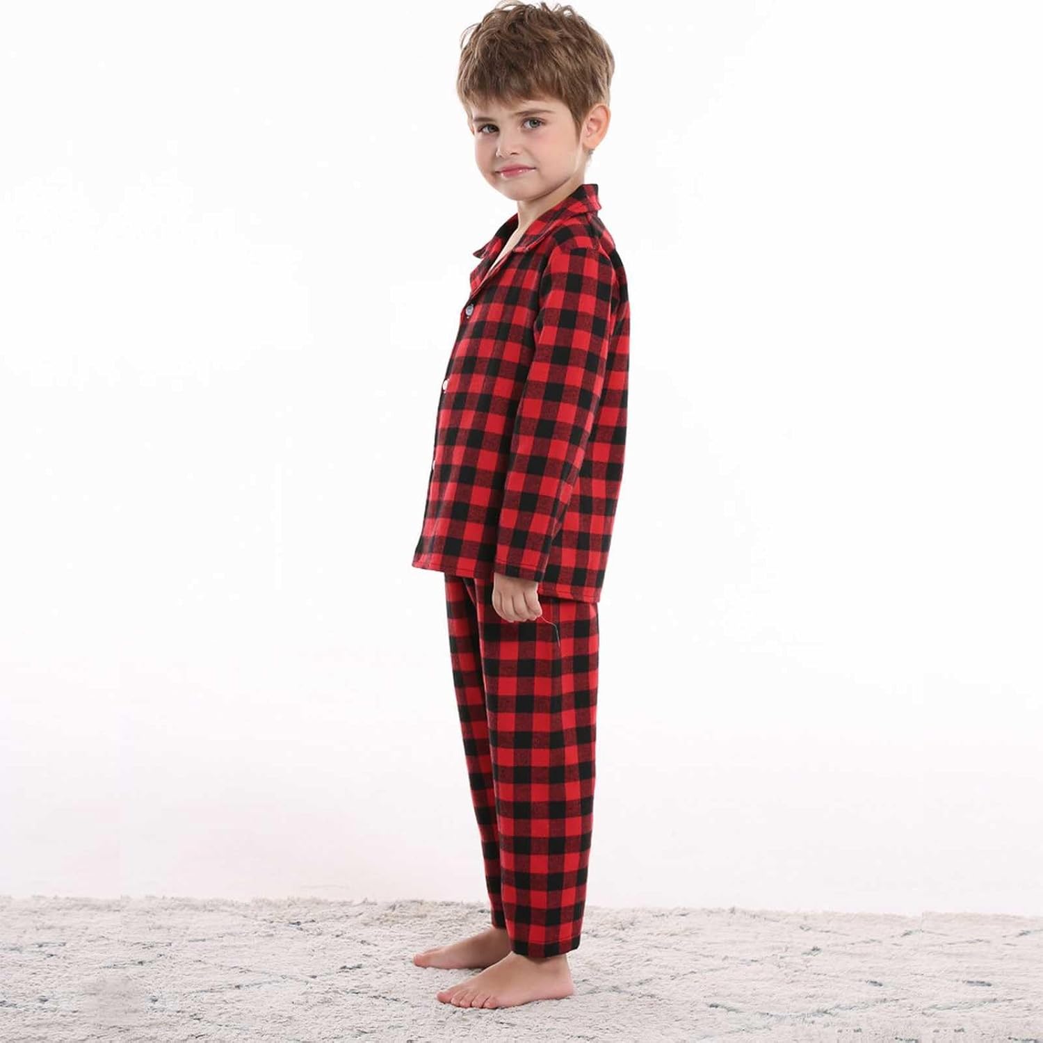 Red Plaid Winter Toddler Boys Set