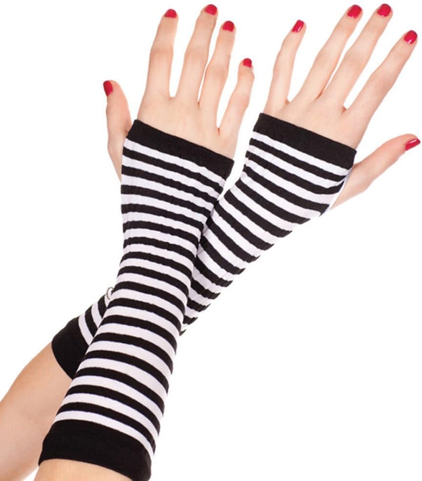 Fearless Fashion Womens Opaque Stripes Arm Warmer