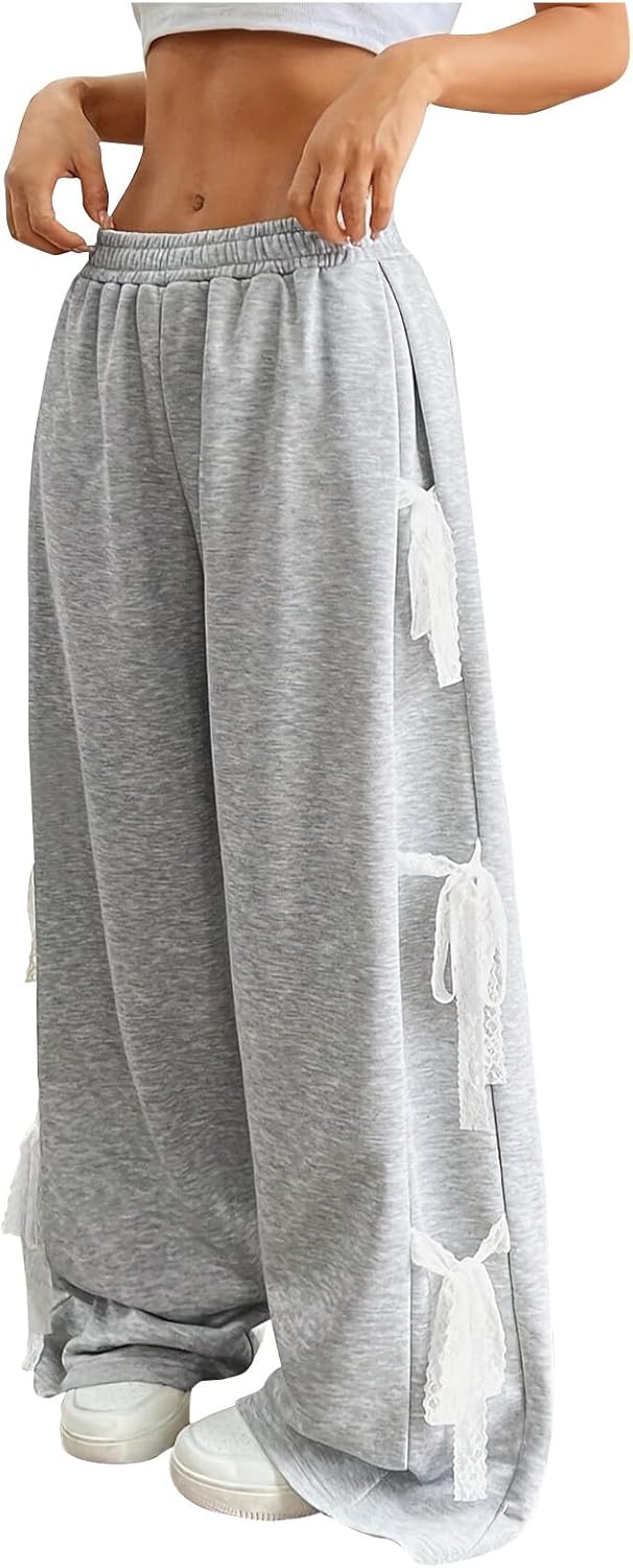 Chic Side Bow Tie Sweatpants