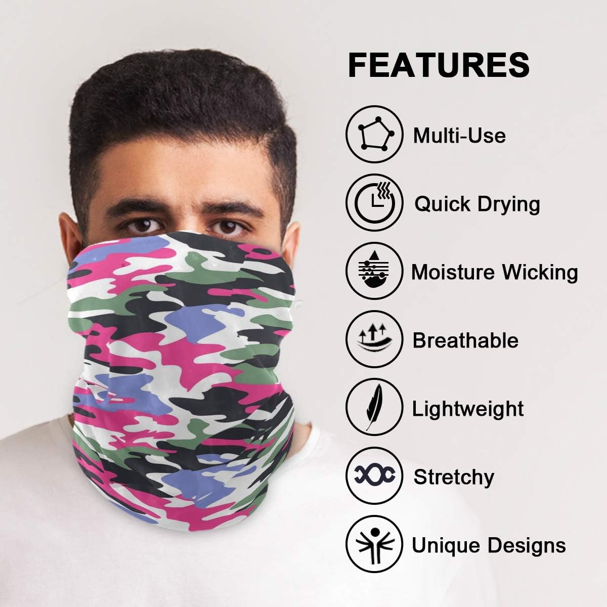 My Little Nest Unisex Face Cover - Stretchy Balaclava with Novelty Bandana