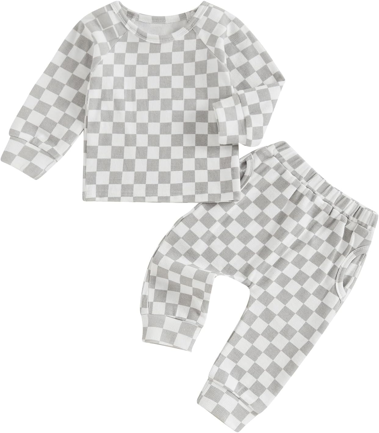 Karesoull Baby Toddler Checkered Premium Cotton Blend Fashionable Pants Set