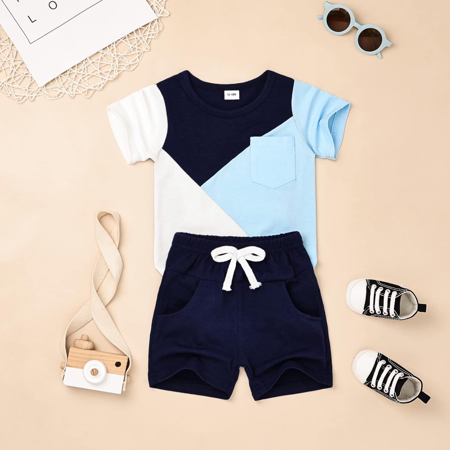 boys summer outfit set soft cotton t-shirt shorts