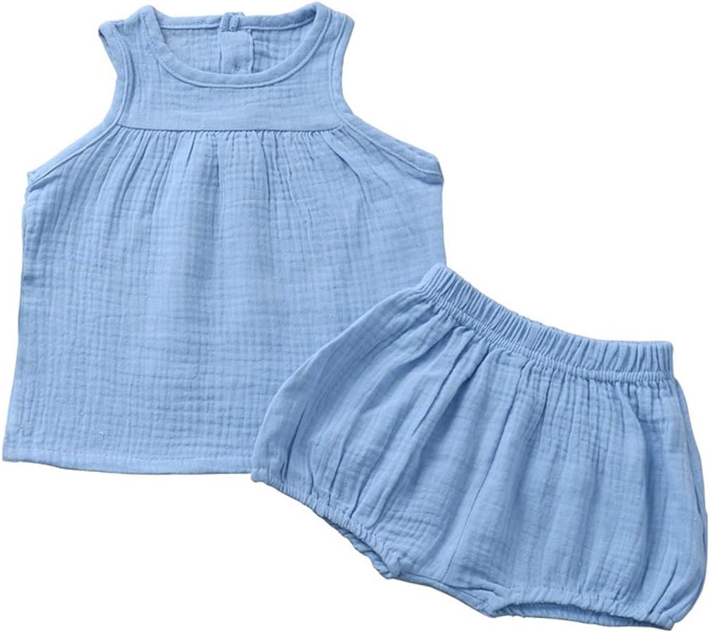 EISHOW Unisex Baby Harem Diaper Set Cotton Linen Blend
