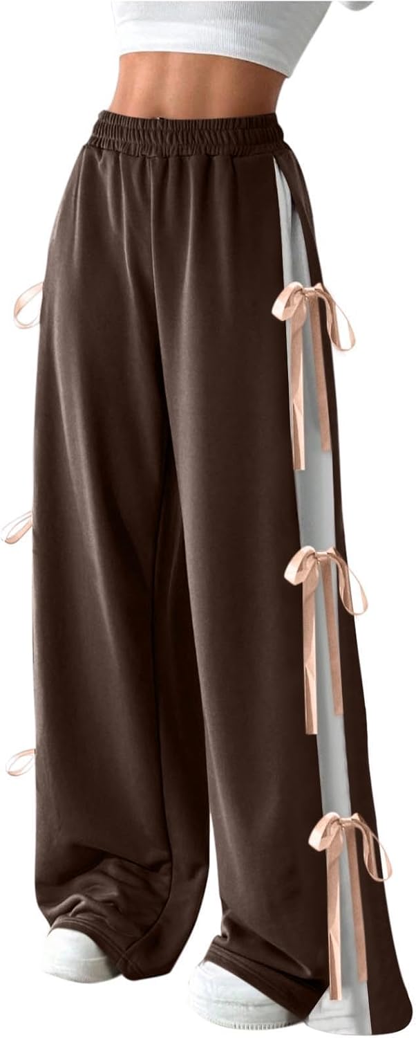 Adorable High Waisted Wide Leg Jogger Pants
