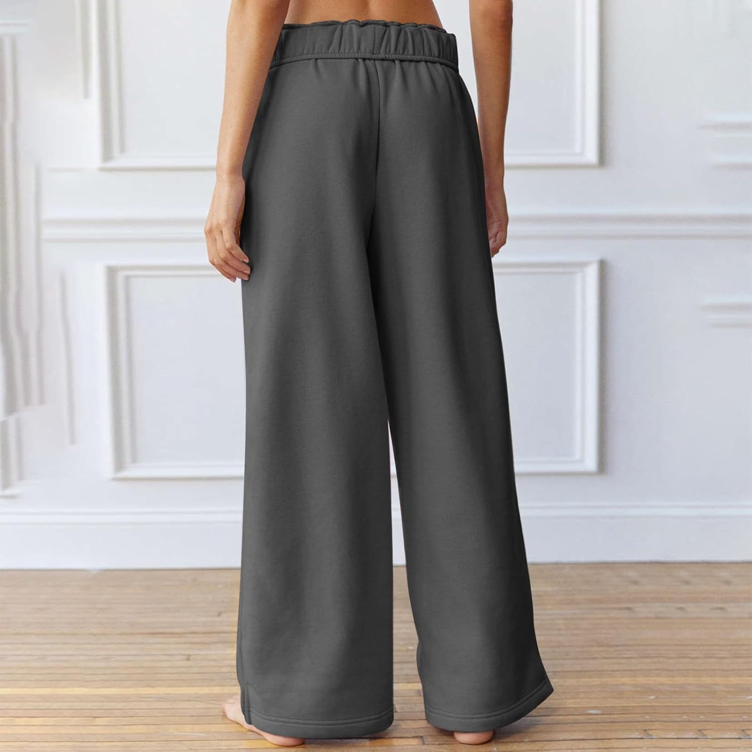 Rikbuig Womens Wide Leg Fleece Joggers