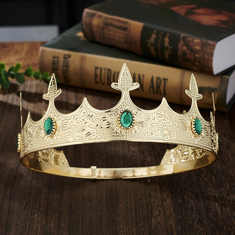 Metal Crown Headband for Men - Gold Crowns and Tiara