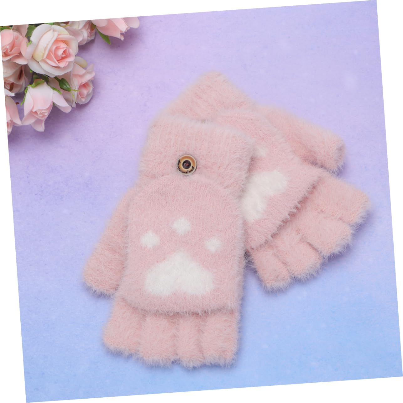 Thick Half-Finger Plush Gloves