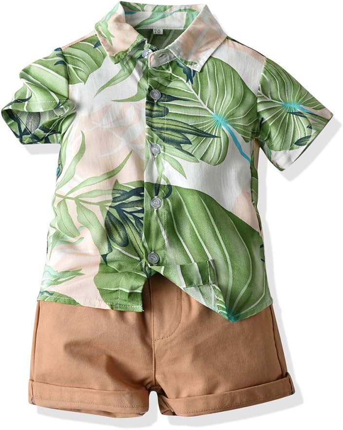 Adorable Toddler Boy Hawaiian Shorts Set - Soft Fashionable Summer Clothes