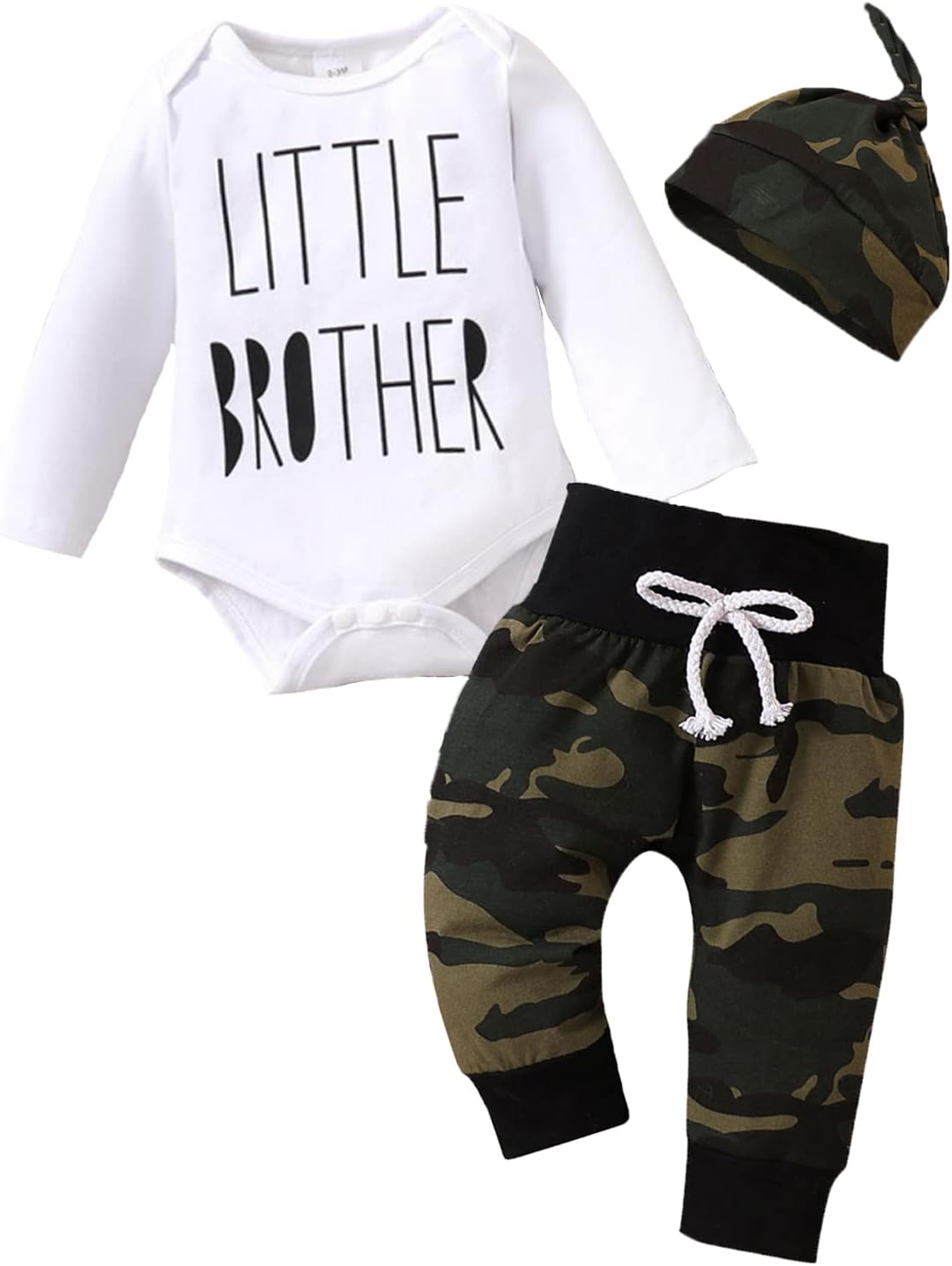 Comfortable Camouflage Romper Set for Newborn Boys