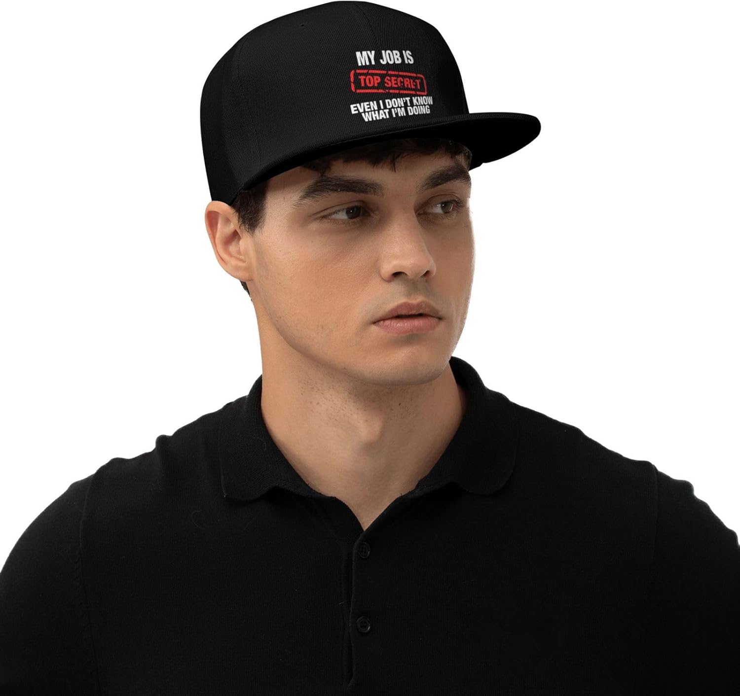 ZRCAIFU Top Secret Flat Bill Cap for Men Women
