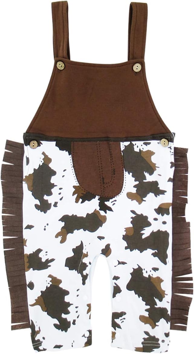 AJ DESIGN Baby Boys Western Cowboy Romper Sets with Scarf and Hat
