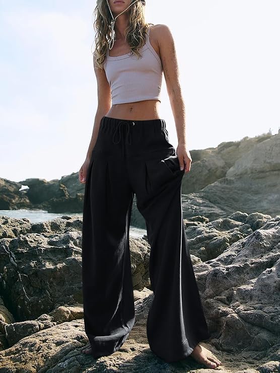 TITOMD Womens Wide Leg High Waist Baggy Pants