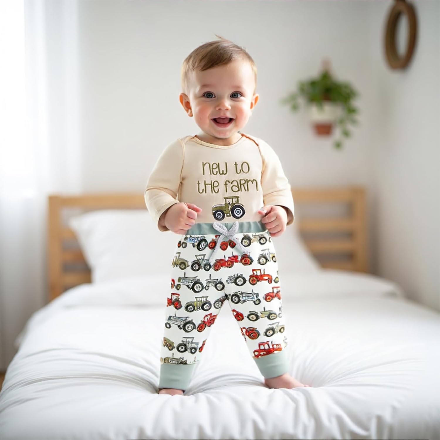 Adorable Tractor Outfit for Newborn Boys