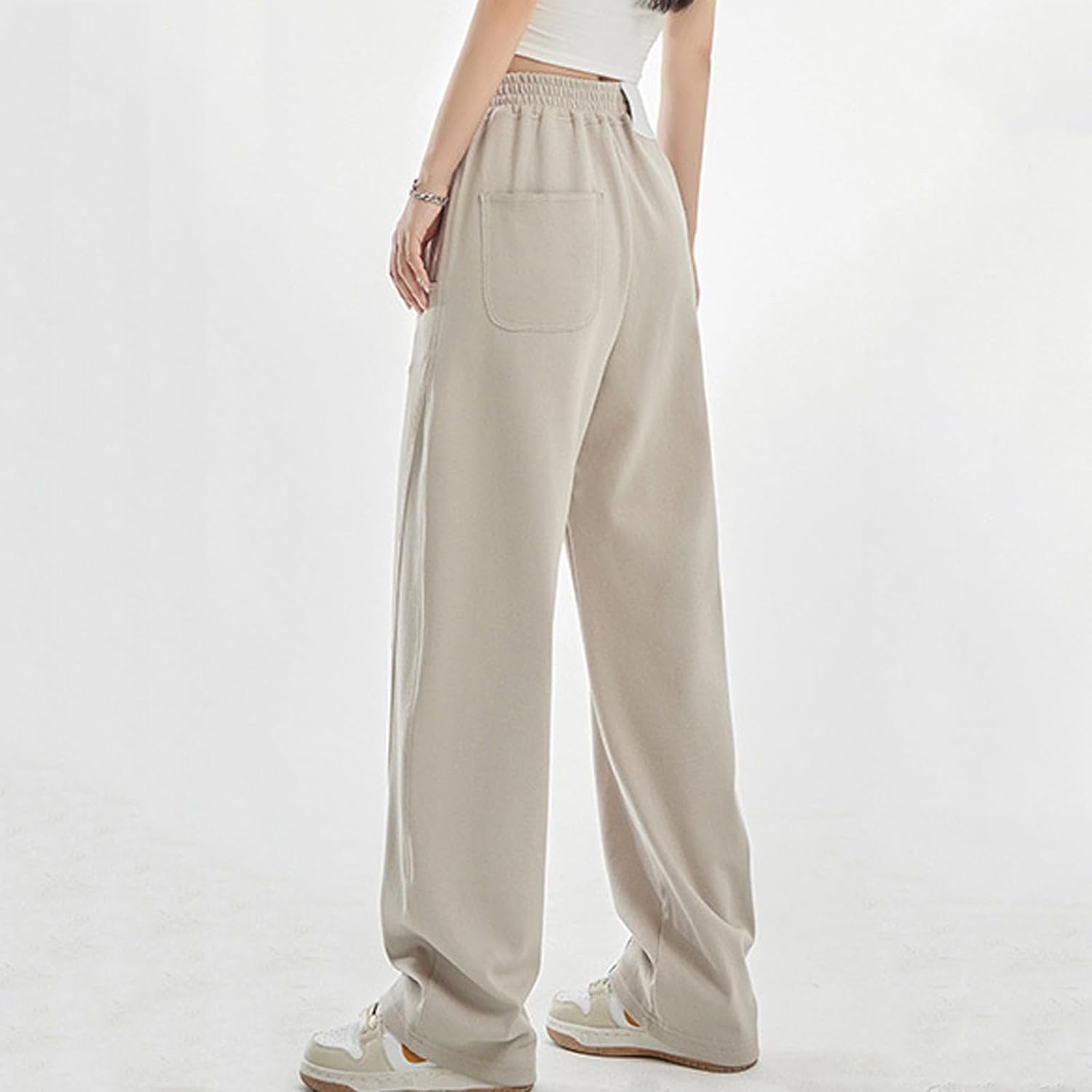 Generic Womens High-Waisted Active Jogger Sweatpants EF80 with 2 Pockets - CasualSoftBreathableWide-Leg