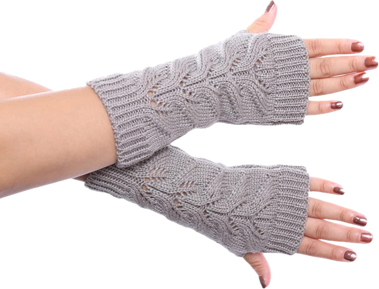Kids Arm-Warmers White Striped Gloves