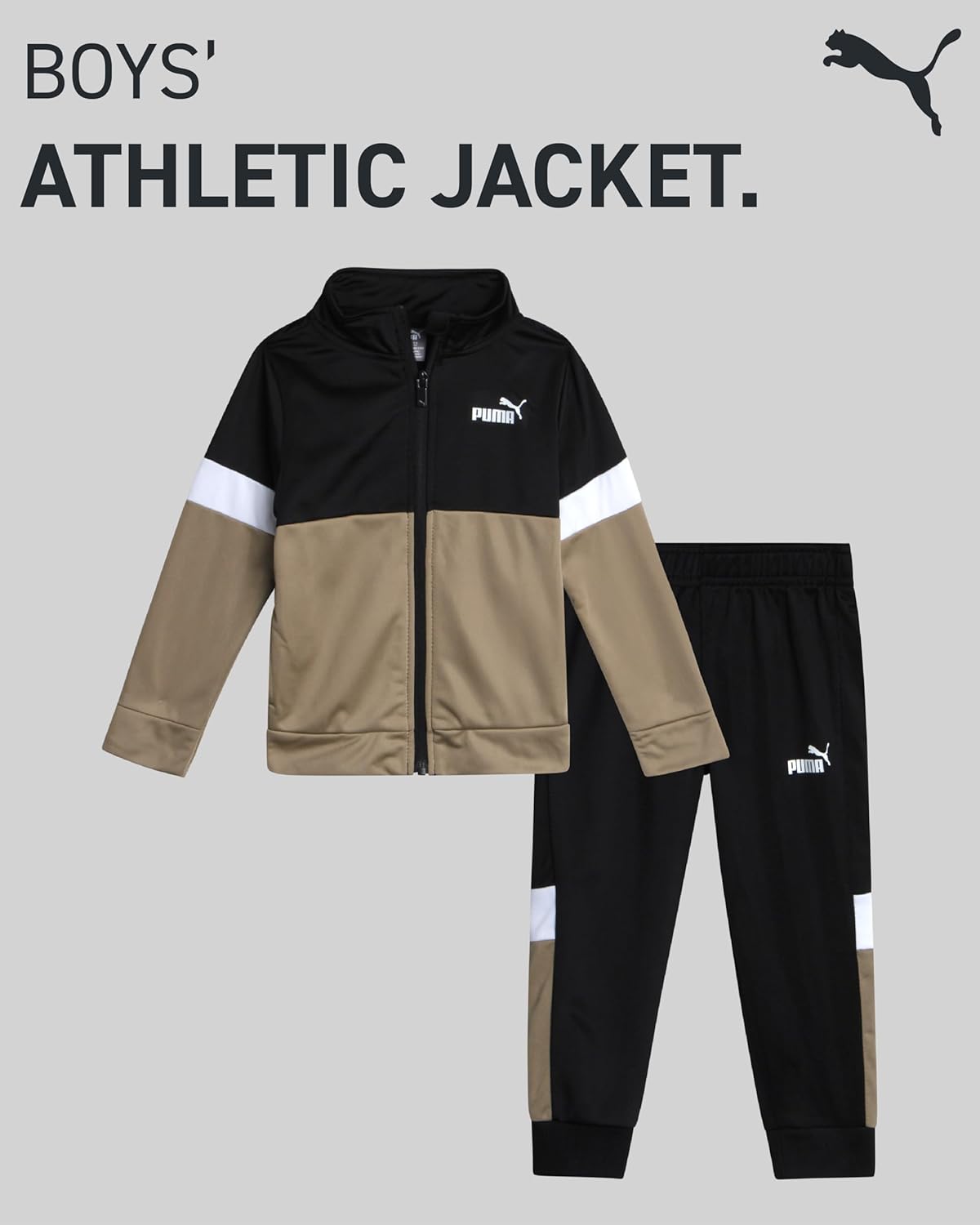 PUMA Toddler Boys Activewear Set - Performance-Friendly Mix of Jacket Joggers