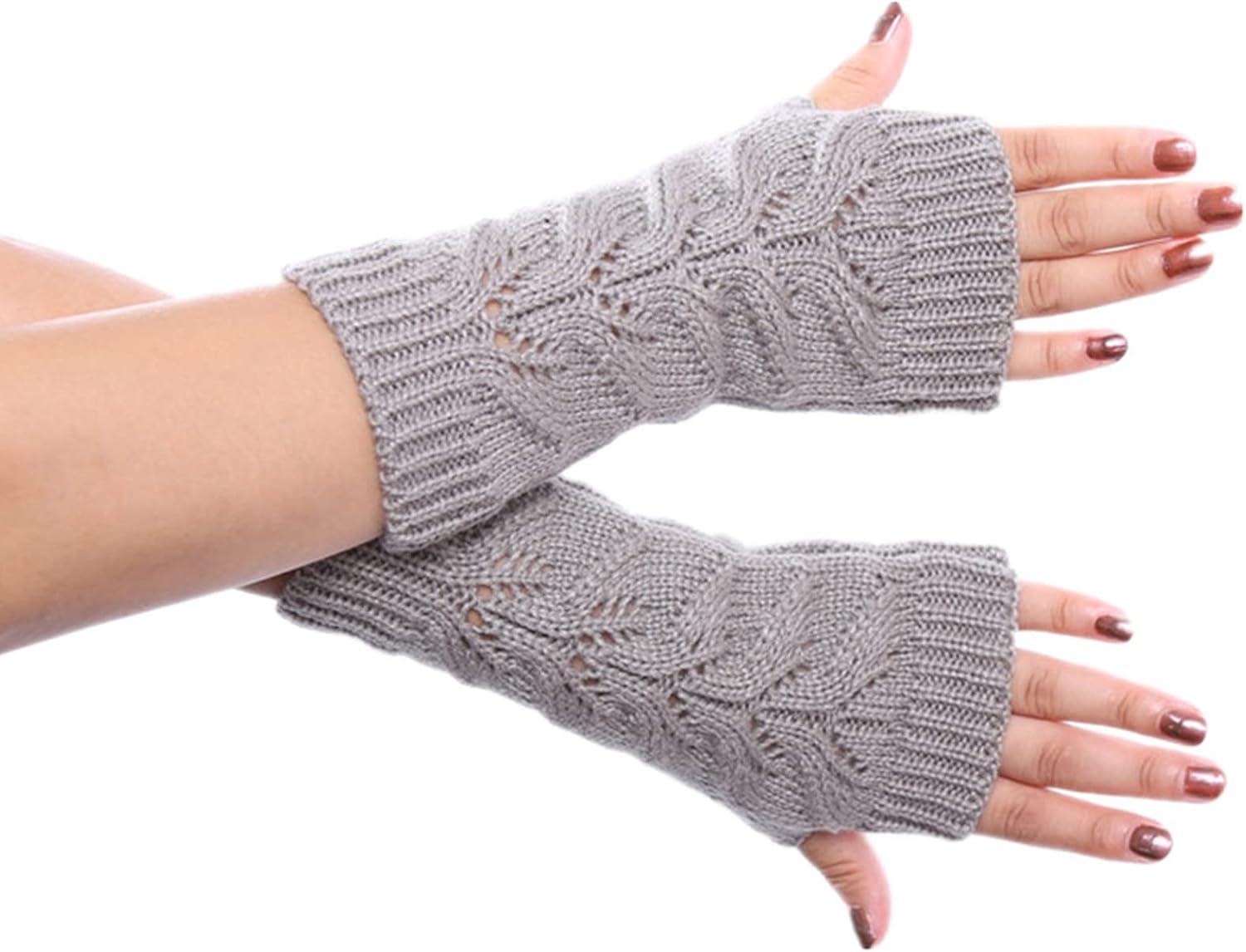 Kids Arm-Warmers White Striped Gloves