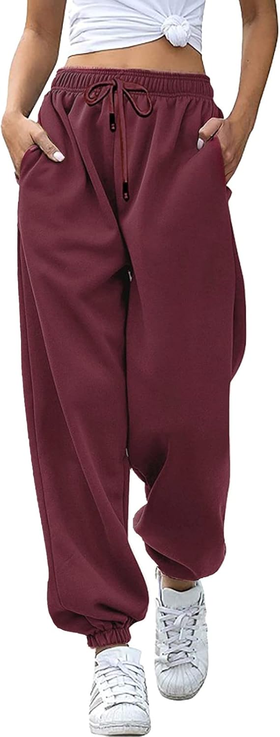 High Waist athletic sweatpants for women Pockets Baggy Comfortable Stylish