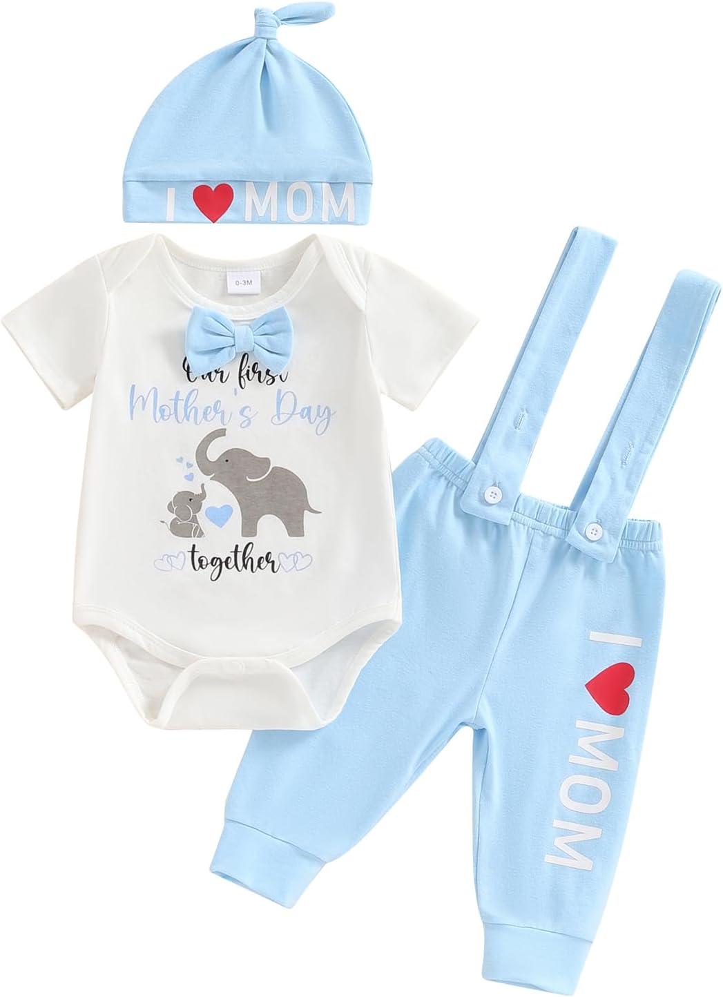 Frietlebird Newborn Baby Boy Coming Home Romper Pants 3Pcs Set