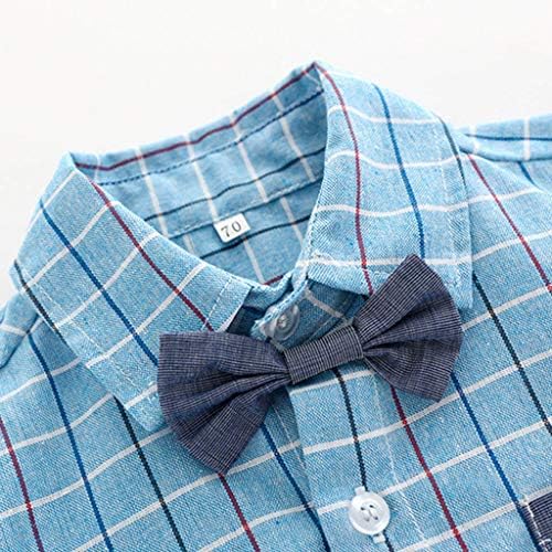 Infant Gentleman Sets Bow Tie Plaid T-Shirts Overalls 0-3 Years